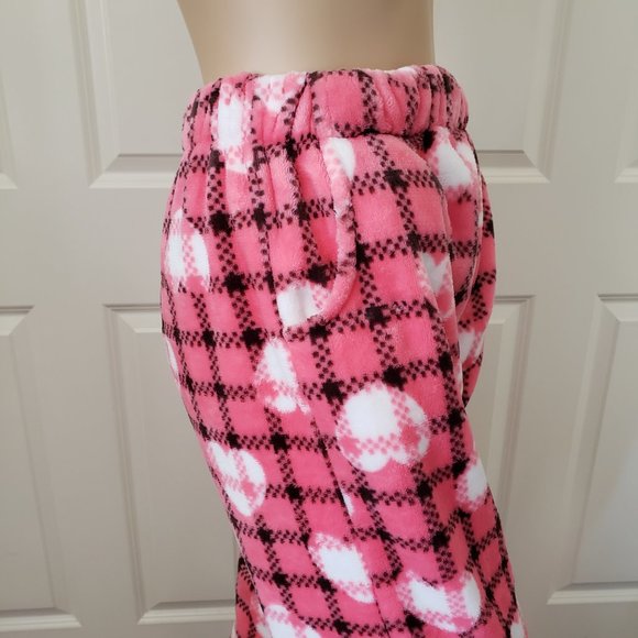 Petti Franc Fuzzy Fleece Heart Pull On Pajama Lounge 2pc Pants Set  SZ S - Picture 10 of 12